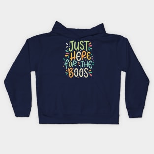 Spirit-Loving Humor Here for the Boos Witty Halloween Ghost Kids Hoodie